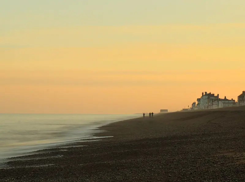 Aldeburgh coast in the winter at dusk